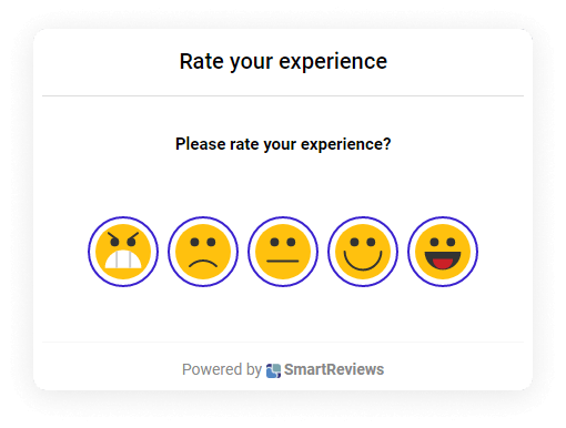 Feedback survey app screen