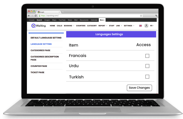 qwaiting&rsquo;s multi-language queue system dashboard