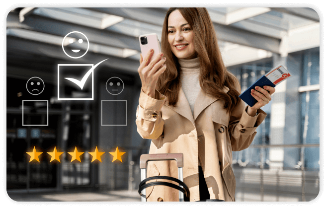 Visitor providing 5 star review