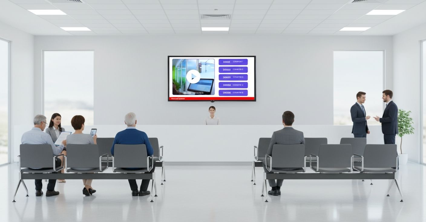 People Engaged With the Video Playing in Signage Screen