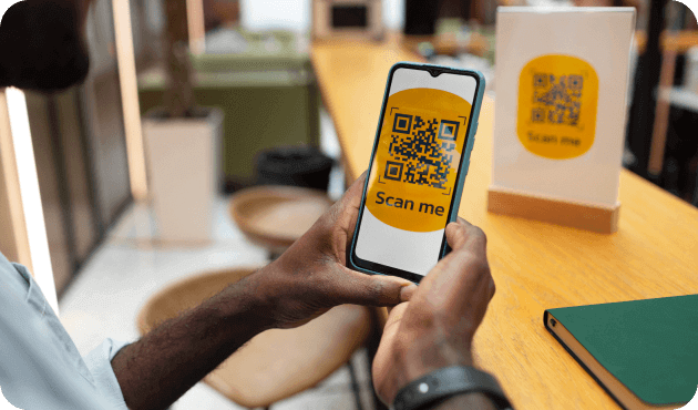 Person Using QR Code Queue System