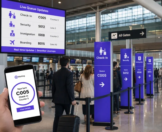 ¿Qué es un sistema de gestión de colas en aeropuertos?