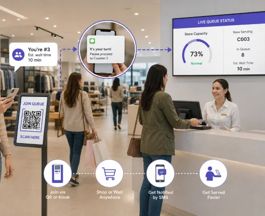 ¿Qué es un sistema de gestión de colas para retail?